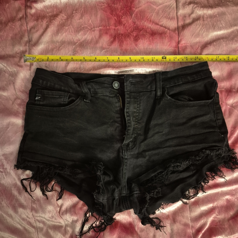 H&M Black Frayed Denim Shorts